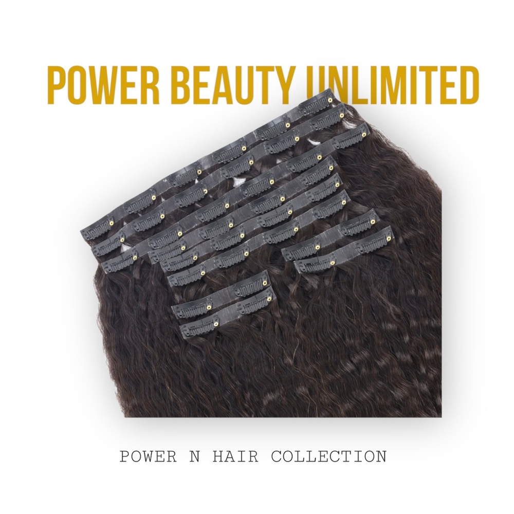 18" 💯 % Human Hair Kinky Straight Seamless Clip-n's